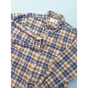 Vintage Lobo By Pendleton Mens Flannel Field Shirt Brown Plaid Outdoor Chore
